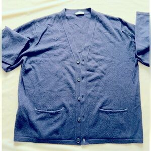 CERRUTI 1881 Pure Cashmere Cardigan In blue men's size 54